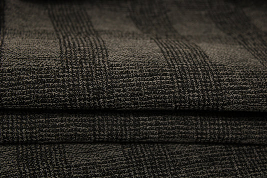 Tissu toile - denim à carreaux - gris et noir - photo 2/5 | So Tissus