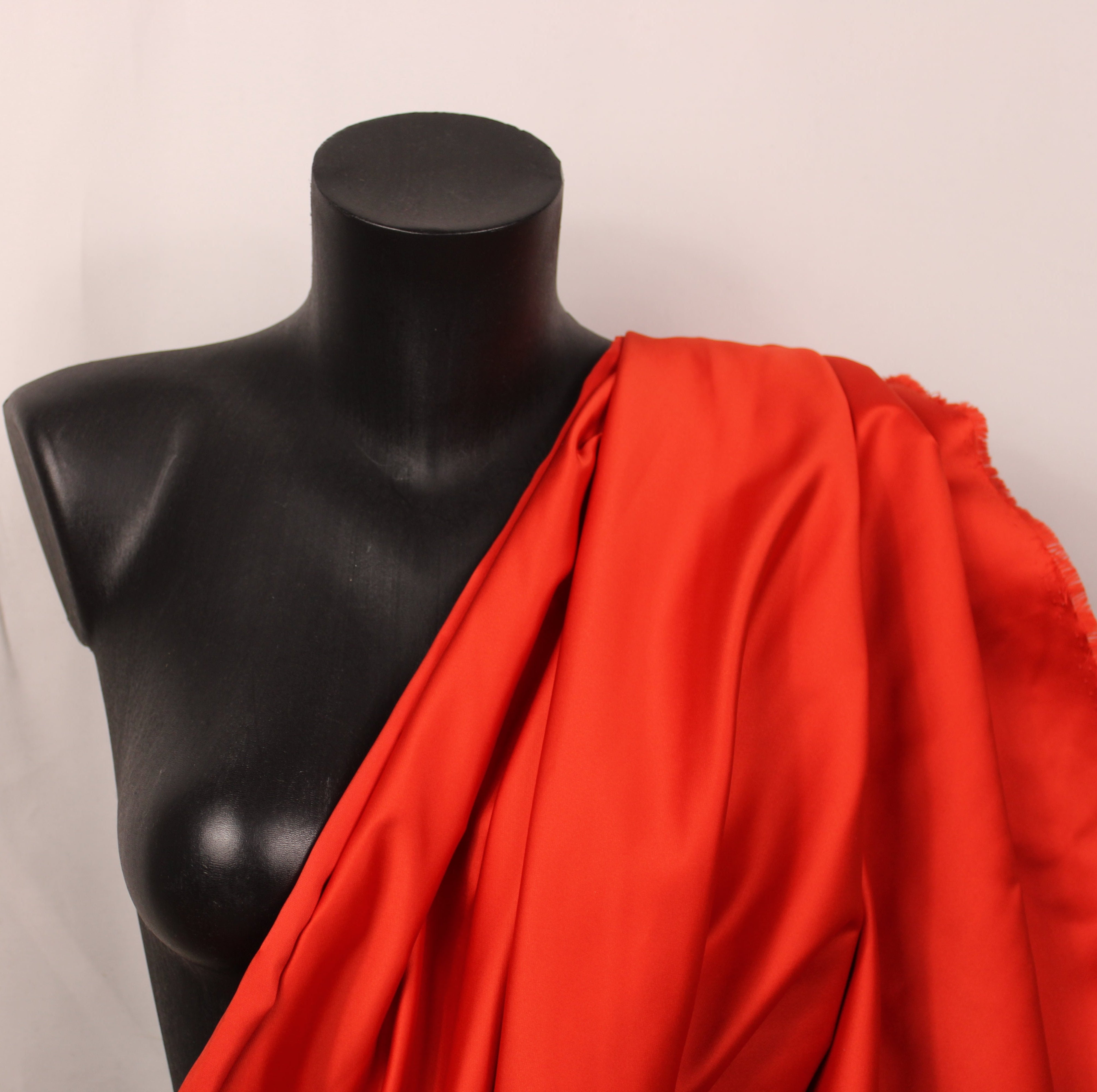 2 Coupons De Tissu Satiné Orange - Tissu Jersey Pour Couture Et Création