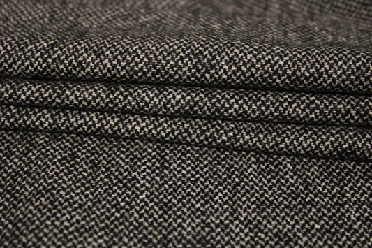 Tissu flanelle de laine - chiné - noir et blanc - photo 2/4 | So Tissus