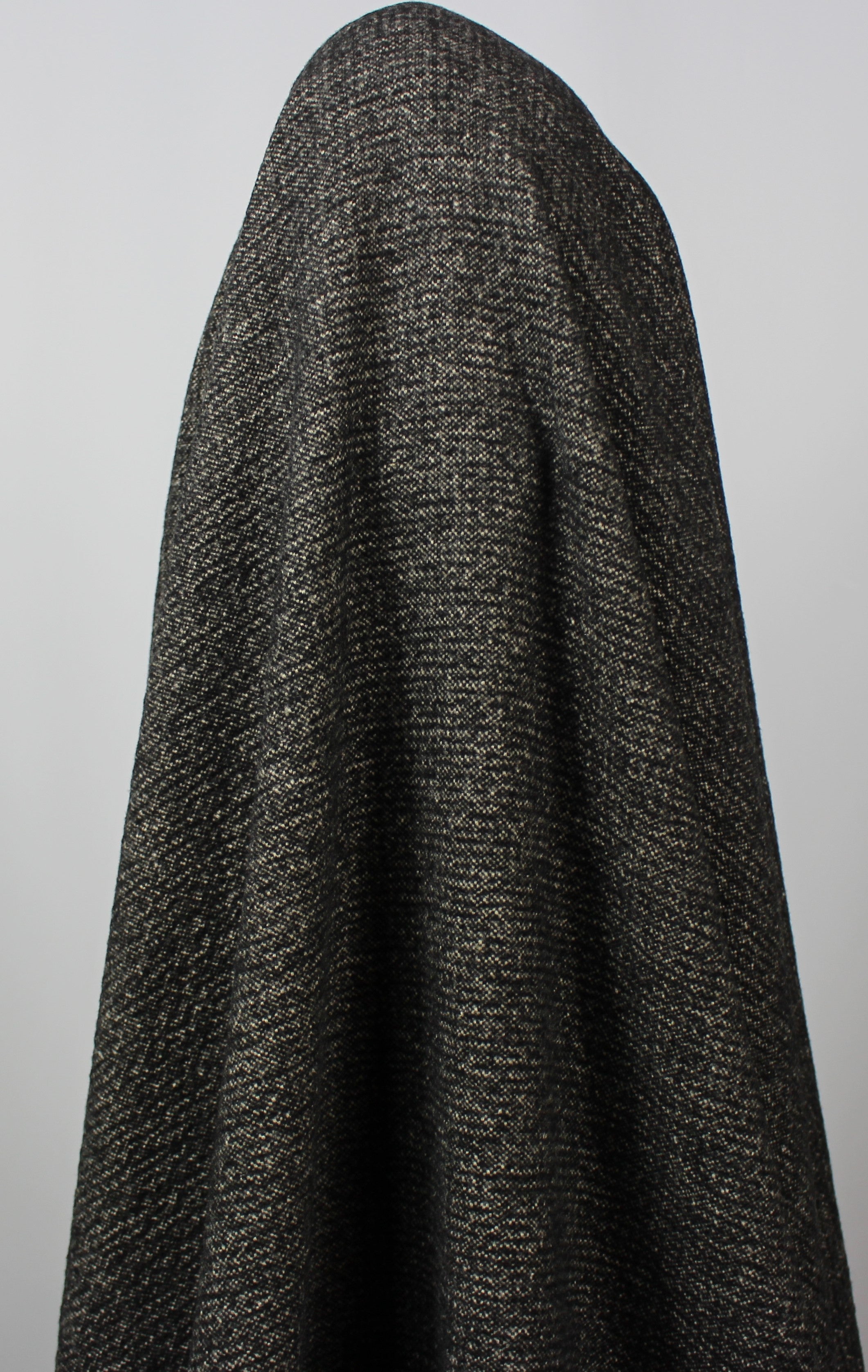 Coupon De Tissu Gris Foncé Mélange Laine Et Polyester - 1.30m X 1.50m - Neuf