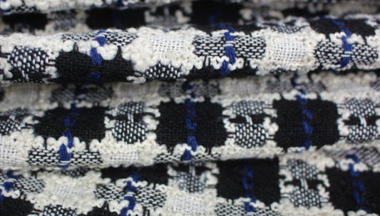 So Tissus | Coupon de 3 mètres - Tweed coton à carreaux - noir et blanc| Bennytex | Mondial Tissus | Cousette | Tissus de rêve | Tissus.net