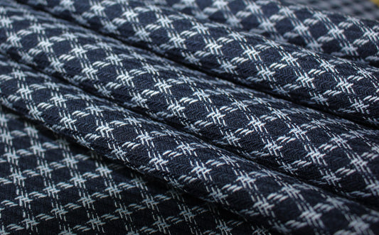 So Tissus | Coupon de 2 mètres - Tweed de laine - à carreaux bleu marine| Bennytex | Mondial Tissus | Cousette | Tissus de rêve | Tissus.net