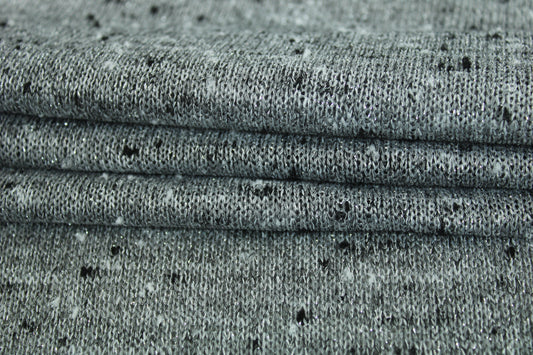 Tissu maille moucheté - gris et argent - photo 2/4 | So Tissus