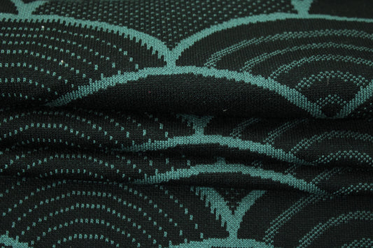 Tissu maille - imprimé écaille - vert pin et noir - photo 2/4 | So Tissus