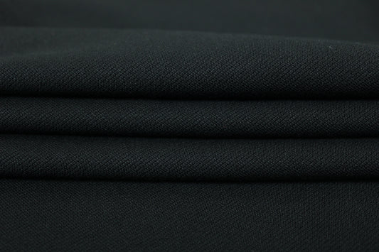 Tissu twill de laine - noir - photo 2/3 | So Tissus