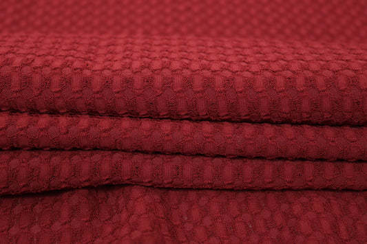 Tissu crêpe gaufré - bordeaux - photo 2/3 | So Tissus