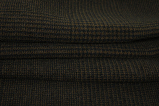 Tissu drap de laine - à carreaux - marron et noir - photo 2/5 | So Tissus