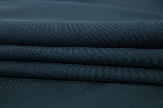 Tissu molleton french terry stretch - bleu marine - photo 2/3 | So Tissus