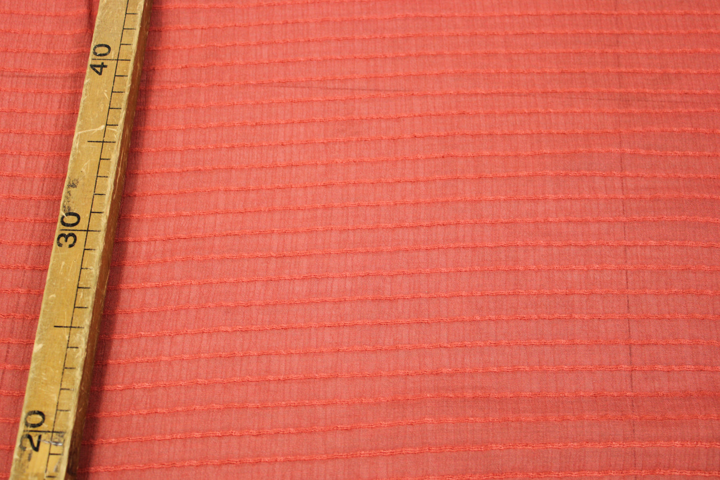 Tissu voile rayon et viscose- à rayures - rouille - photo 5/5 | So Tissus