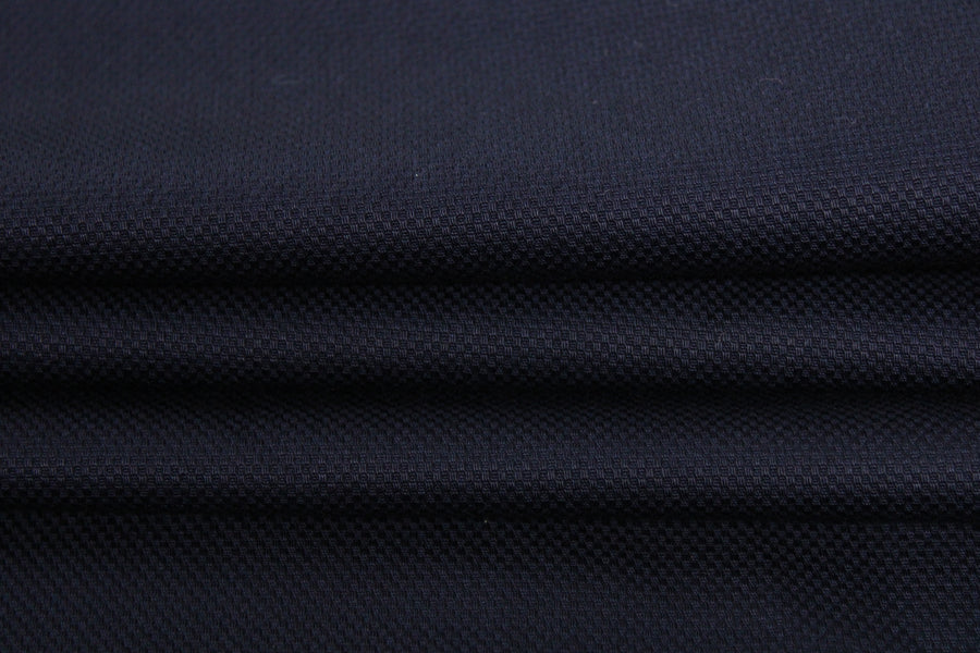 Tissu piqué de coton - bleu marine