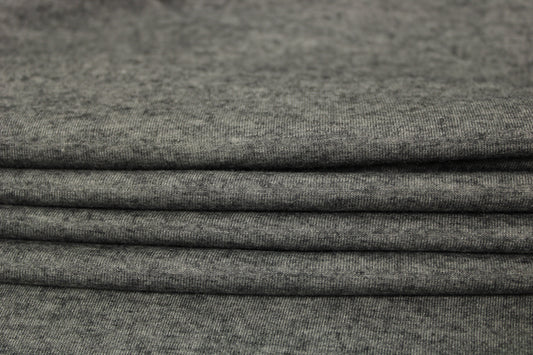 Tissu jersey de laine - gris chiné - photo 2/3 | So Tissus
