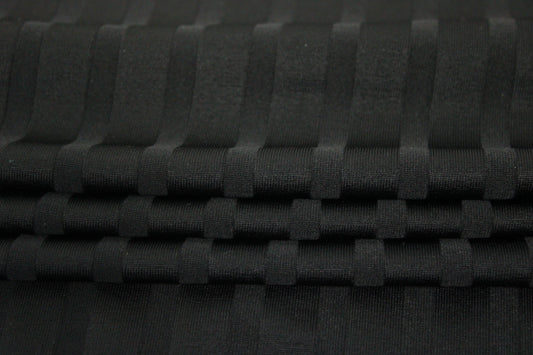 Tissu maille - à rayures - noir - photo 2/5 | So Tissus