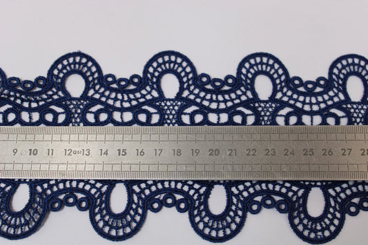 Galon - guipure bleu nuit - motif arabesque - photo 2/3 | So Tissus