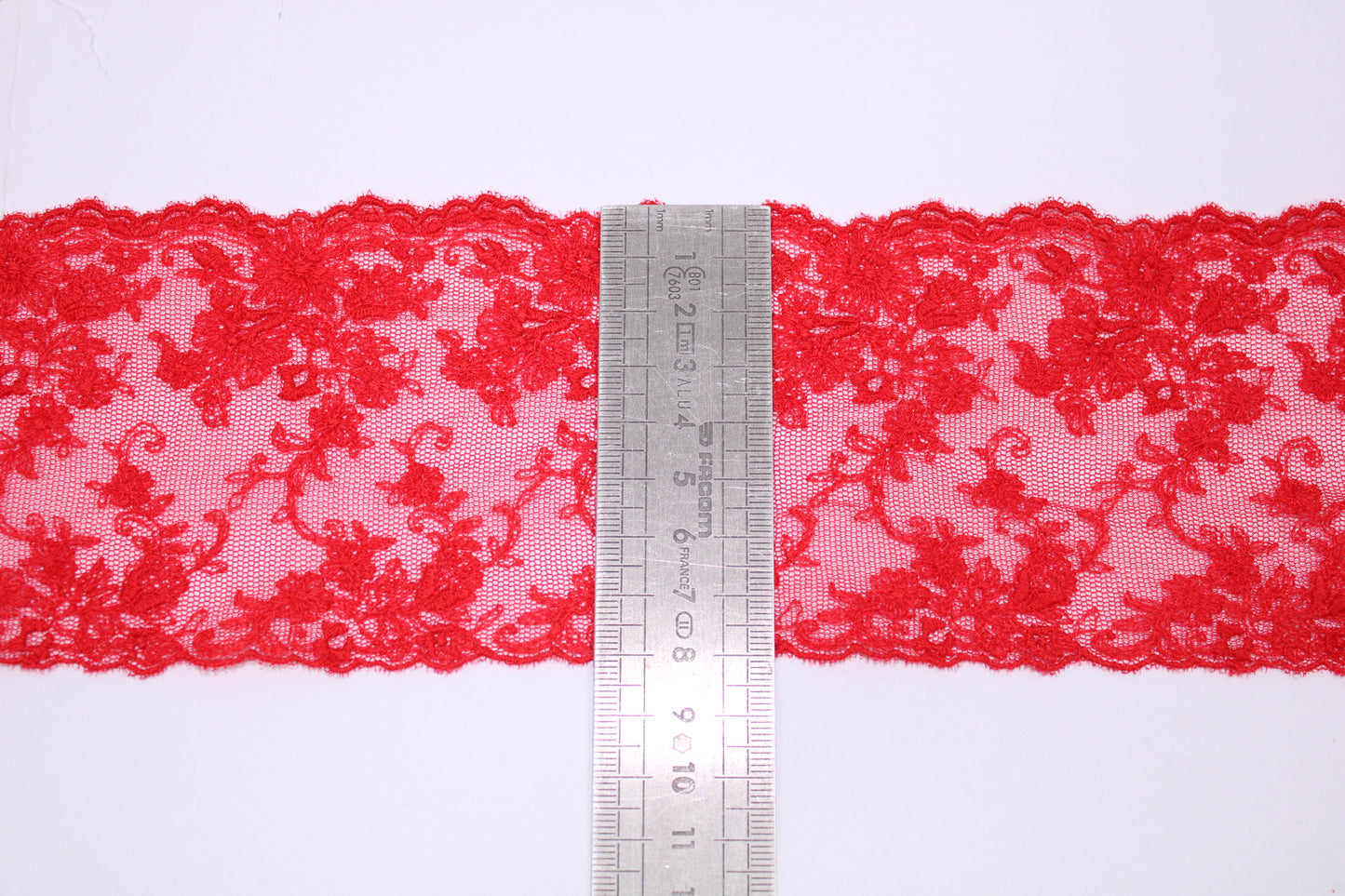 Galon - dentelle rouge - motif fleuri - photo 3/3 | So Tissus