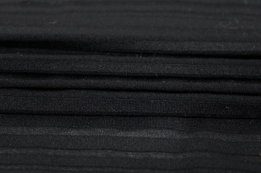 Tissu maille dévorée - à rayures - noir - photo 2/4 | So Tissus
