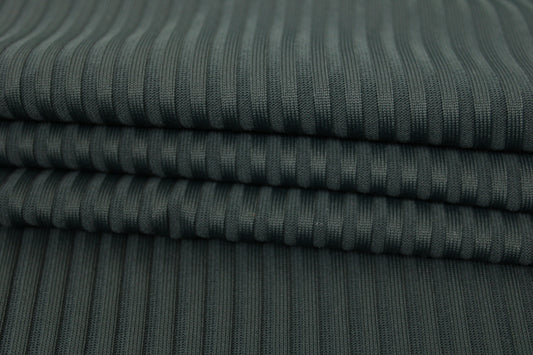 Tissu maille côtelé - vert foncé - photo 2/3 | So Tissus