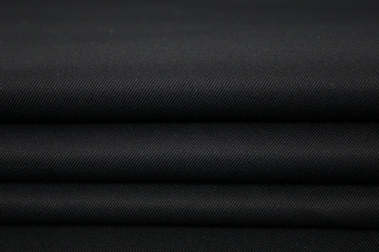 Tissu gabardine fine de coton - noir - photo 2/3 | So Tissus