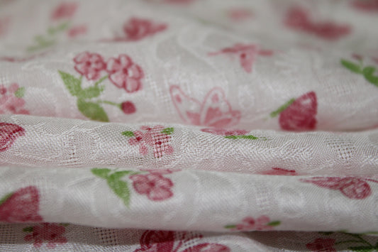 Tissu voile de viscose - fleurs et papillons - photo 2/4 | So Tissus