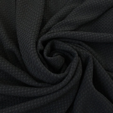 Tissu crêpe gaufré - noir