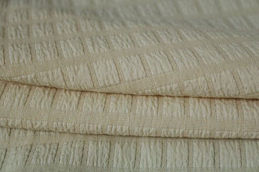 Tissu maille - à carreaux - écrue - photo 2/4 | So Tissus