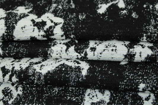 Tissu brocart - motif tâcheté - noir et blanc - photo 2/4 | So Tissus