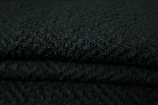 Tissu crêpe gaufré - motif géométrique - noir - photo 2/3 | So Tissus