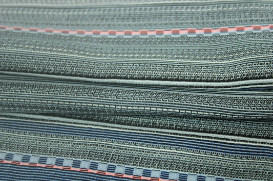 Tissu tweed à rayures - ton bleu et noir - photo 2/5 | So Tissus
