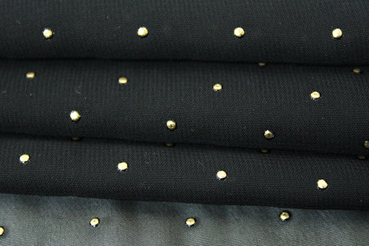 Tissu plumetis - noir et doré - photo 2/5 | So Tissus