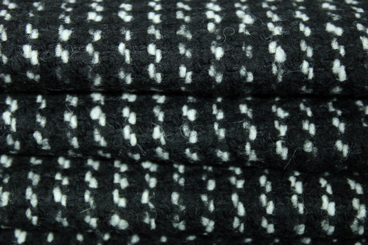 Tissu tweed de laine - noir et blanc - photo 2/3 | So Tissus