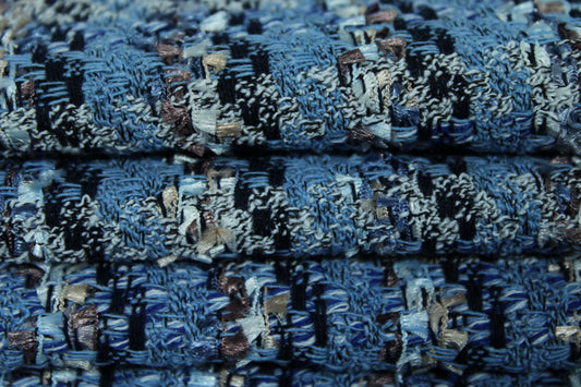 Tissu tweed - à carreaux - ton bleu ciel - photo 2/4 | So Tissus