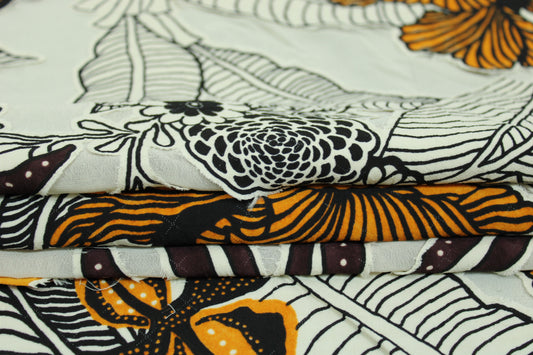 Tissu crêpe viscose dévoré - imprimé grosses fleurs - photo 2/6 | So Tissus