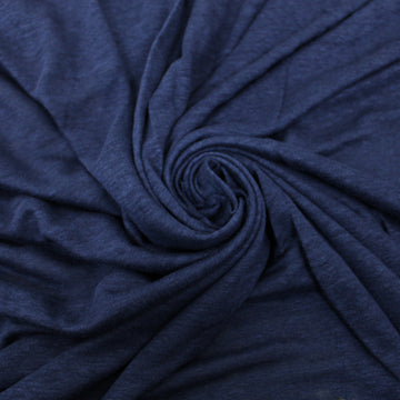 Tissu jersey de lin - bleu marine
