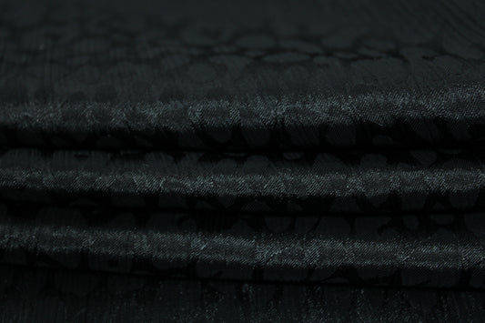 Tissu crêpon satin noir - imprimé tâcheté - photo 2/4 | So Tissus