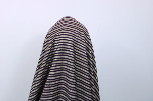 Tissu viscose - à rayures - violet et argent - photo 2/4 | So Tissus