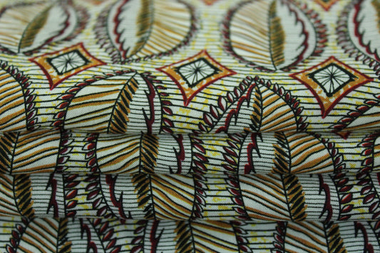 Tissu viscose - imprimé grandes feuilles abstraites - photo 2/5 | So Tissus