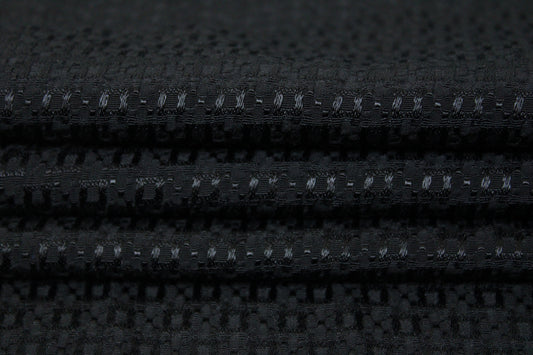 Tissu jacquard- motif géométrique - ton noir - photo 2/3 | So Tissus