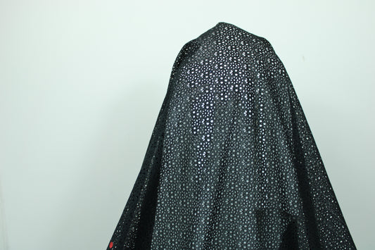 Tissu broderie anglaise - fleuri - noir - photo 2/3 | So Tissus