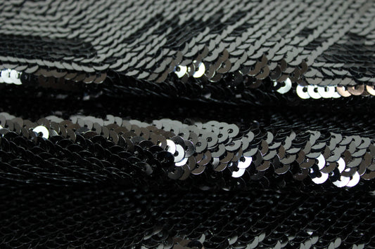 Tissu sequin - motif géométrique - ton noir - photo 2/5 | So Tissus