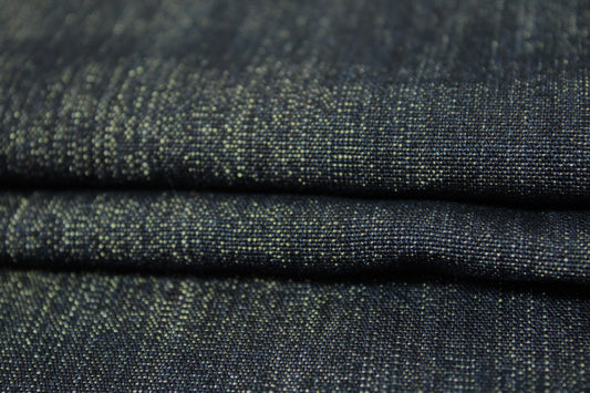 Tissu toile japonaise - denim - gris foncé et doré - photo 2/3 | So Tissus