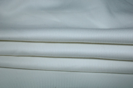 Tissu gabardine coton côtelé - blanc - photo 2/4 | So Tissus