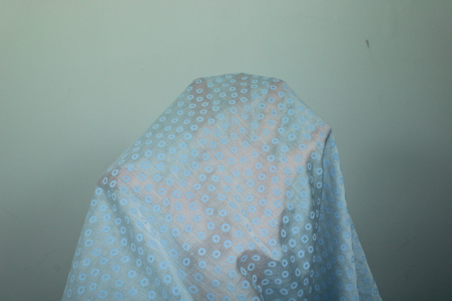 Tissu voile de coton - imprimé à pois - bleu ciel - photo 6/6 | So Tissus