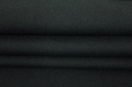 Tissu sergé de laine - noir - photo 2/3 | So Tissus