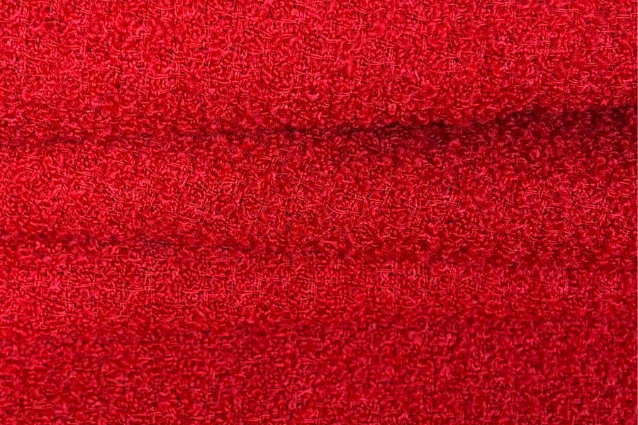 Tissu tweed de laine - rouge