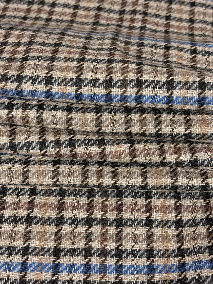 Tissu flanelle de laine - à carreaux - ton beige