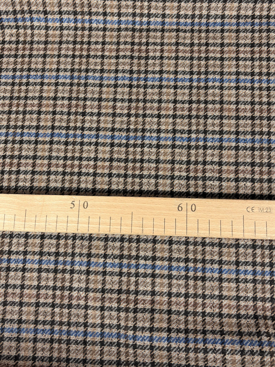 Tissu flanelle de laine - à carreaux - ton beige