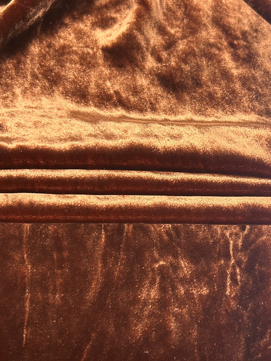 Tissu velours de soie - rouille - photo 2/4 | So Tissus