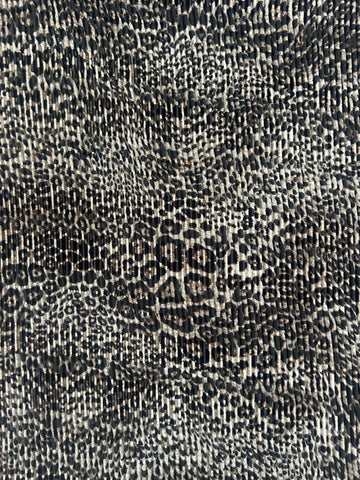 Tissu en PRE-COMMANDE - mousseline plissé cristal  - imprimé léopard