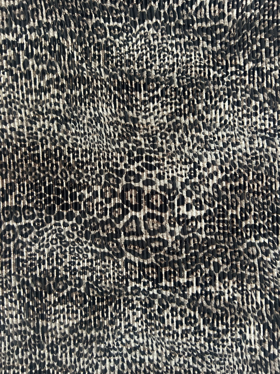 Tissu en PRE-COMMANDE - mousseline plissé cristal  - imprimé léopard