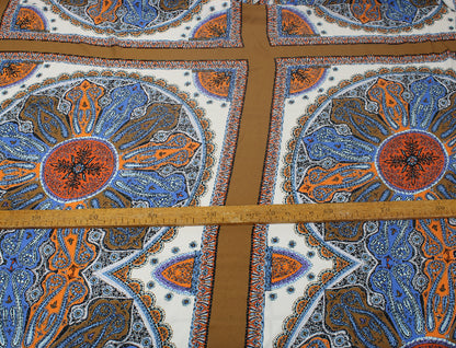 Tissu viscose - imprimé cachemire - bleu, beige et orange - photo 5/5 | So Tissus