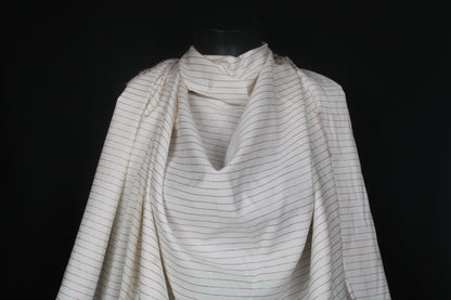 Tissu viscose - à rayures - blanche et rouge lurex - photo 3/5 | So Tissus